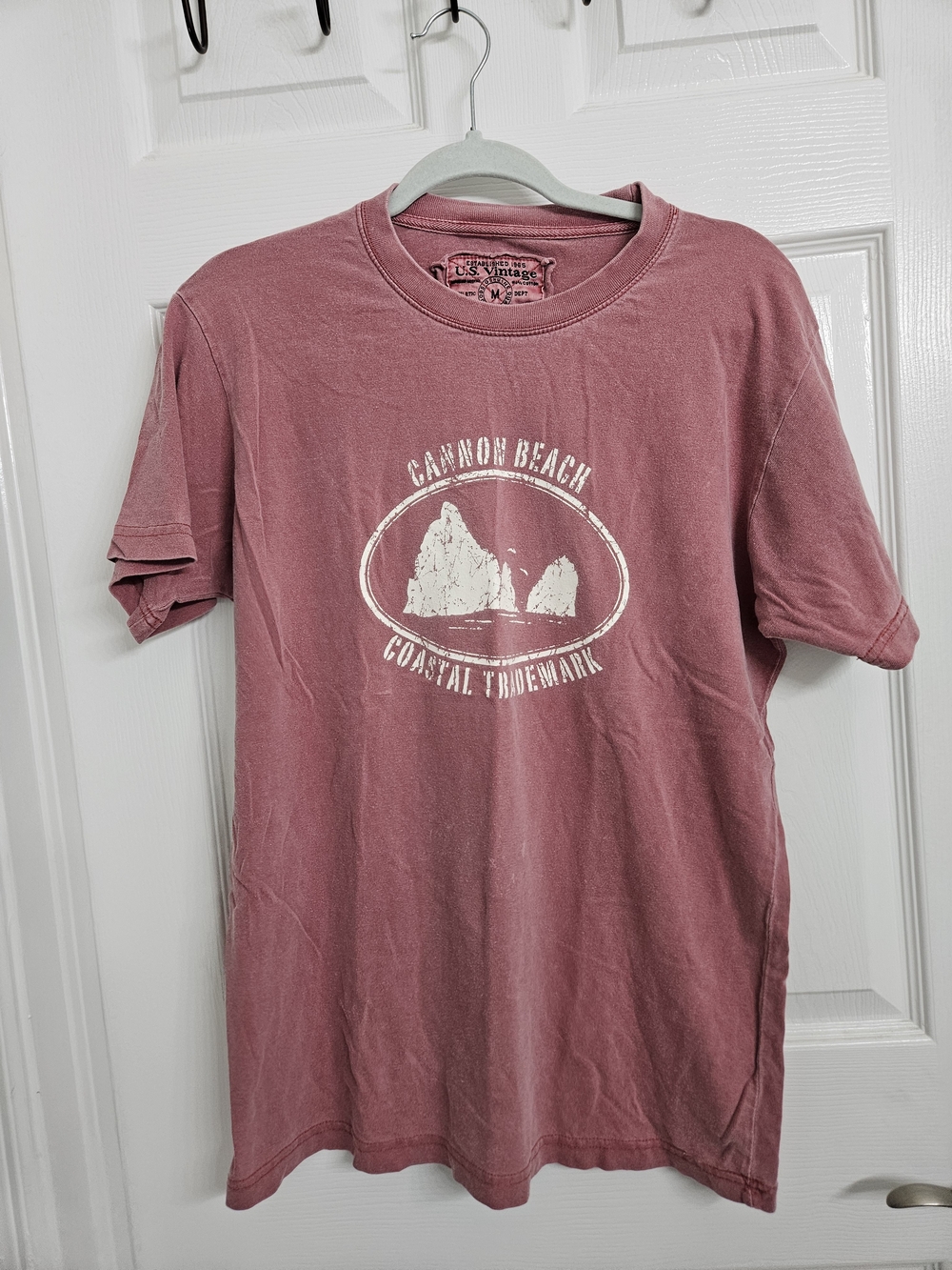 U.S. Vintage Cannon Beach Oregon Graphic Tee Washed Mauve Medium